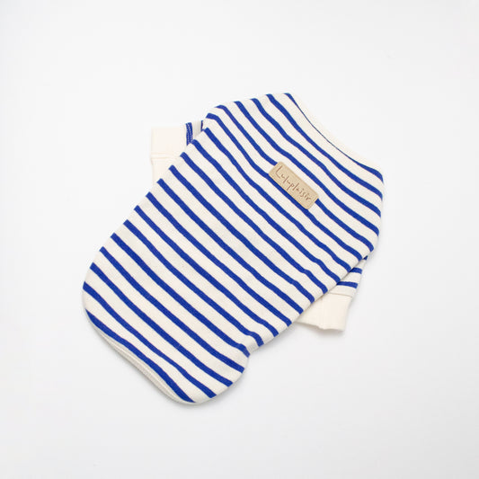 綿100ボーダートップス-WH×BL